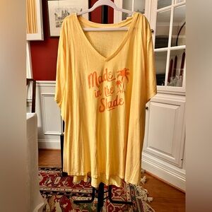 Lane Bryant Yellow Graphic Tee